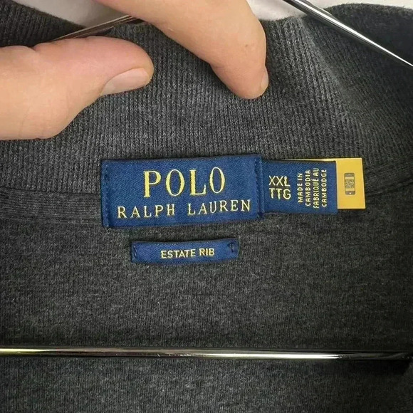 Polo Ralph Lauren Zip-Up Sweatshirt – Estate Rib – Gray  XXL - Picture 4 of 5